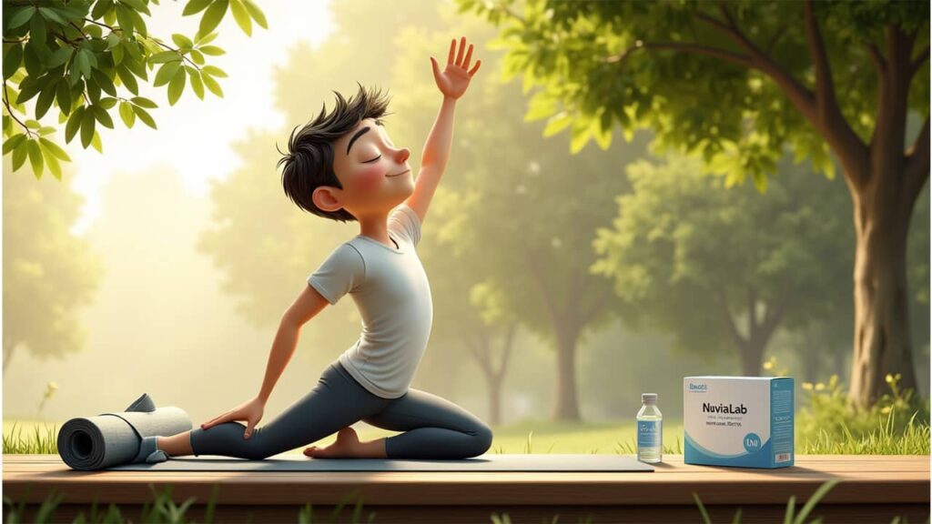 Alex practicing healthy lifestyle habits like exercise and supplements for blood sugar control