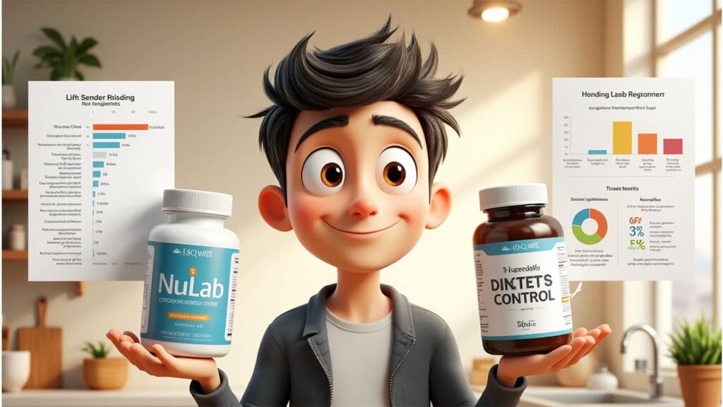 Alex comparing NuviaLab Sugar Control with generic A1C supplements